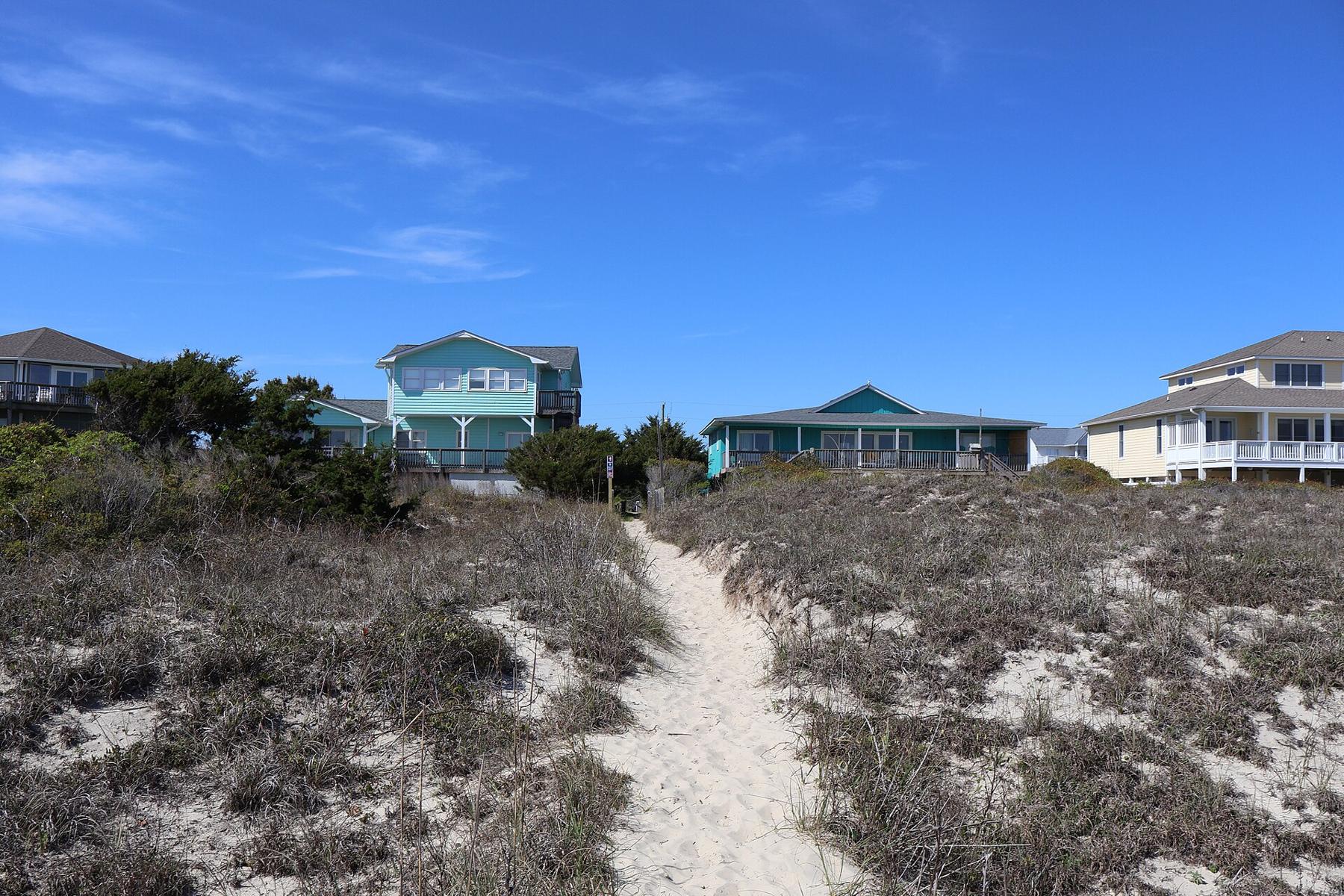Sandy path through the dunes toward the ocean